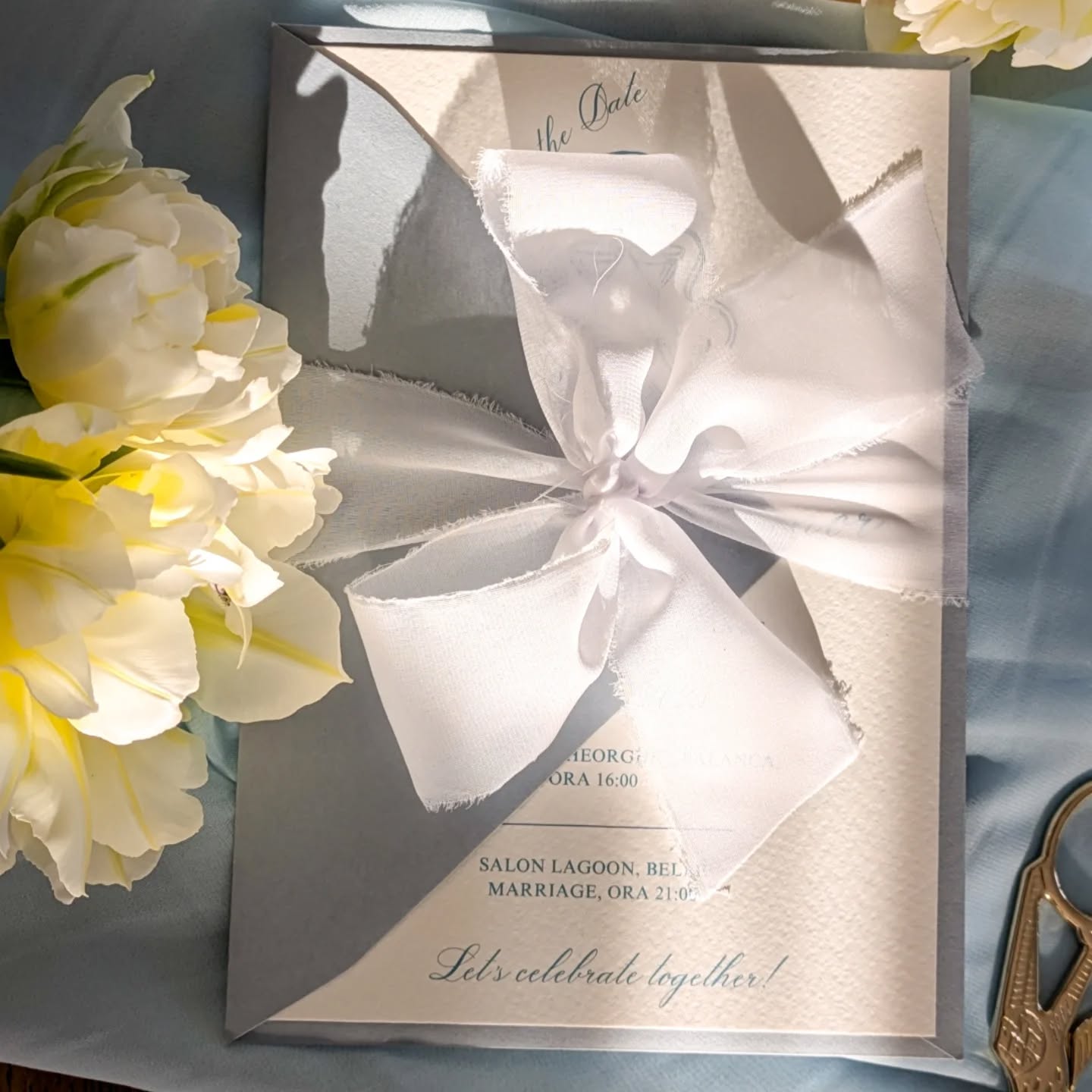 Invitație Blue Champagne